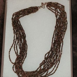 Retired Silpada Bronze Beaded Necklace (N1815)